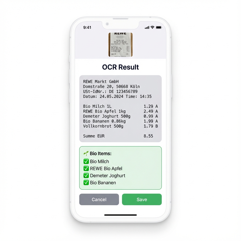 OCR results showing bio items
